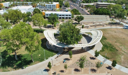 Aerial view of the Scottsdale Civic Center.