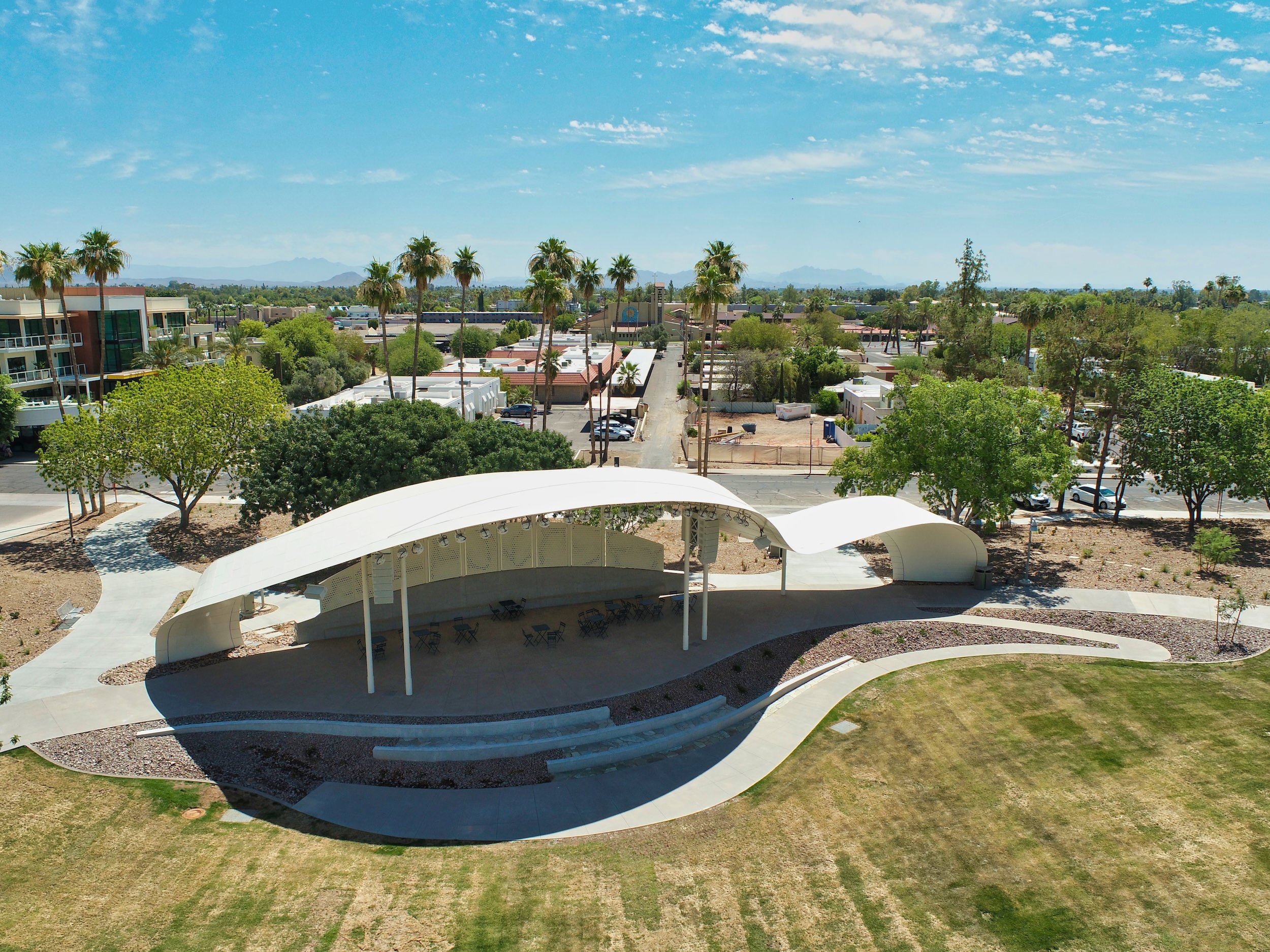 Aerial view of the multifunction event space.