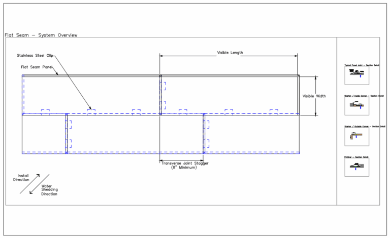 Flat Seam CAD Details – DWG