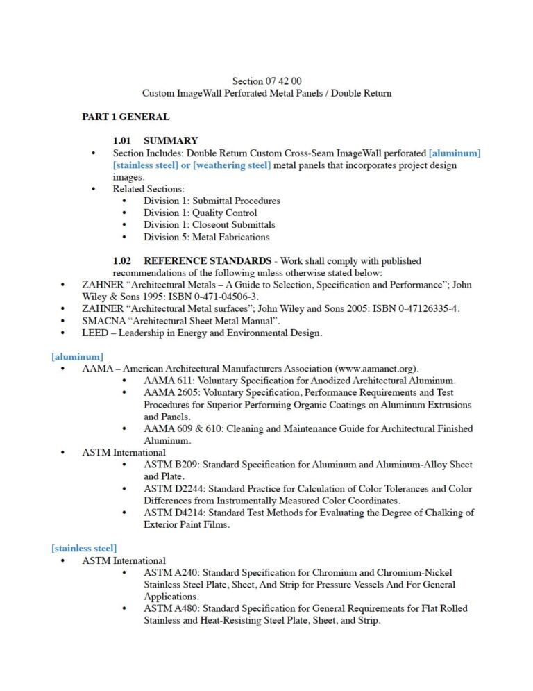 Double Return 3-Part Specification