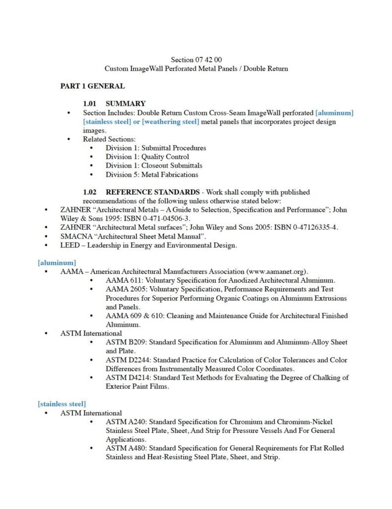 Double Return 3-Part Specification