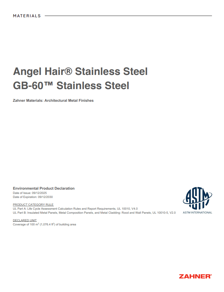 GB-60™ Stainless Steel Environmental Product Declaration (EPD)