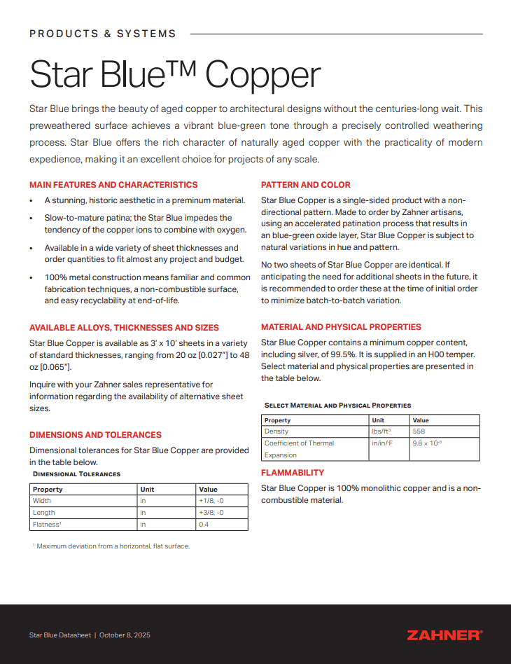 Star Blue™ Copper Datasheet