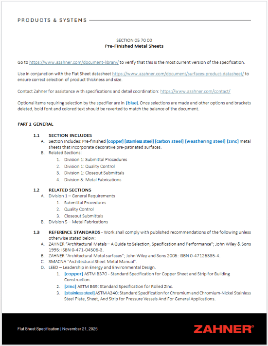 Surfaces Specification