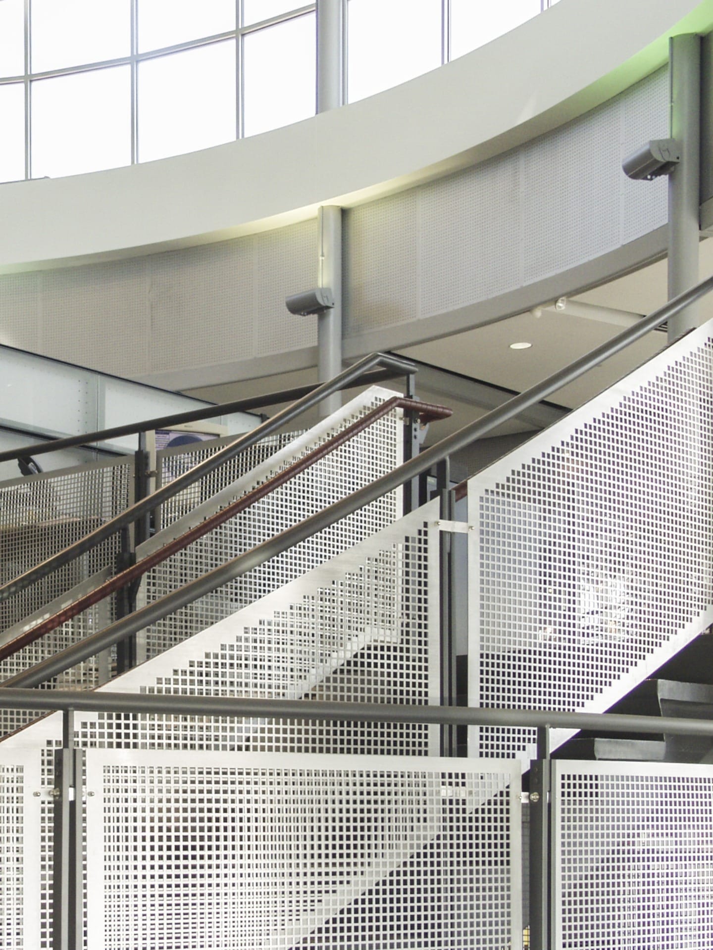 Custom guardrail screens in perforated aluminum