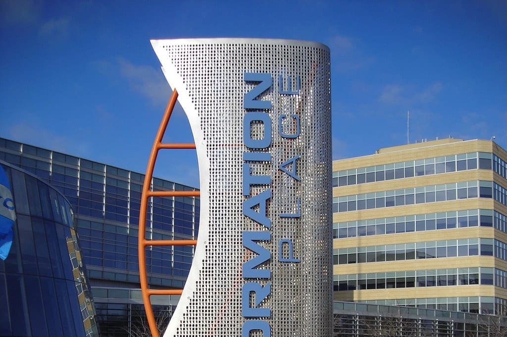 Additional metal signage at Cerner Headquarters.