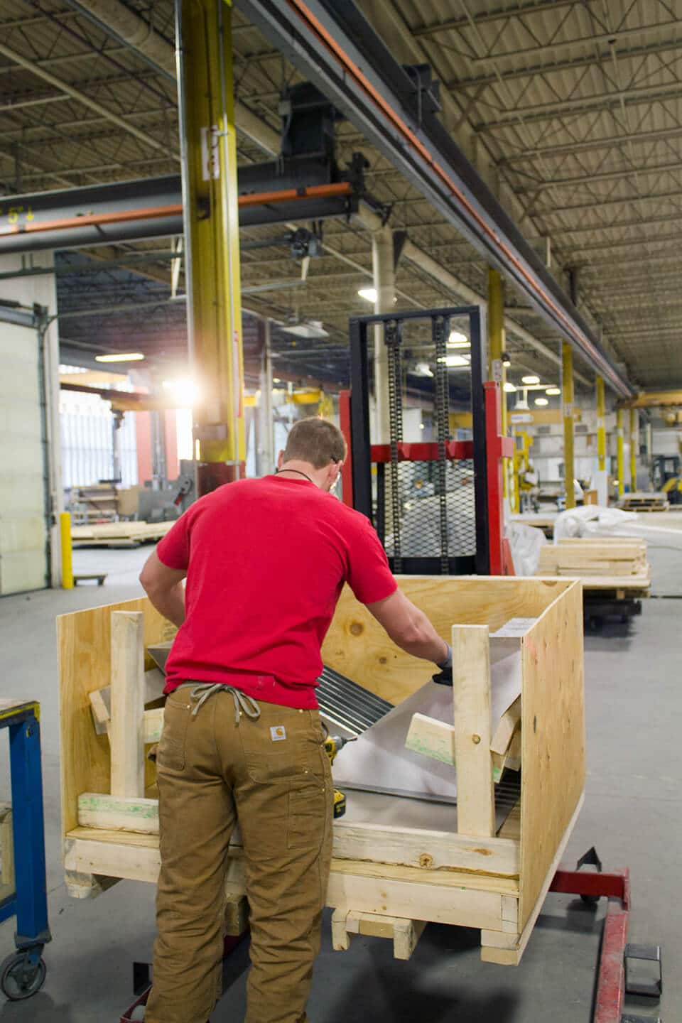 Example photo of the crated IwamotoScott facade parts used on the City View Garage