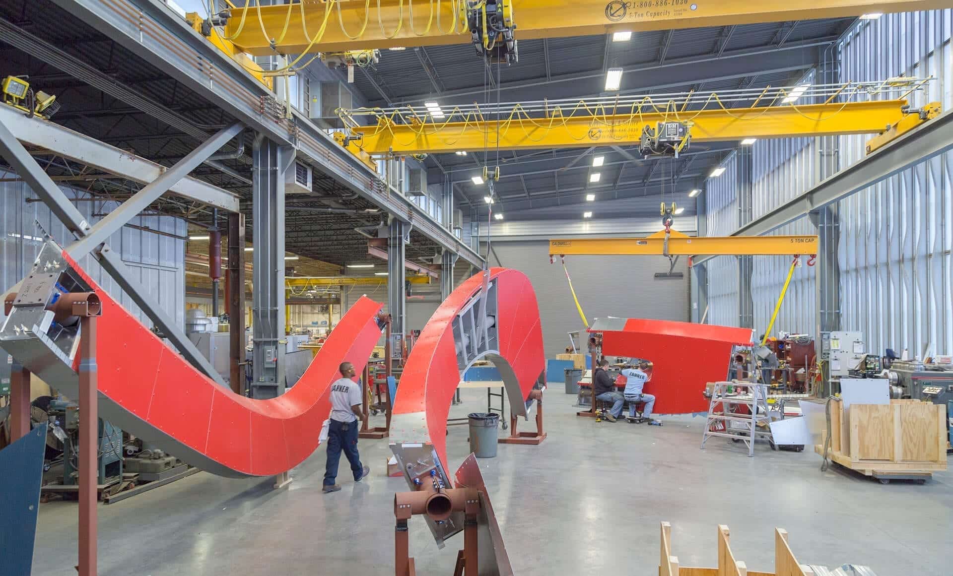 Zahner fabricators create massive ZEPPS panel assemblies in the Kansas City shop.