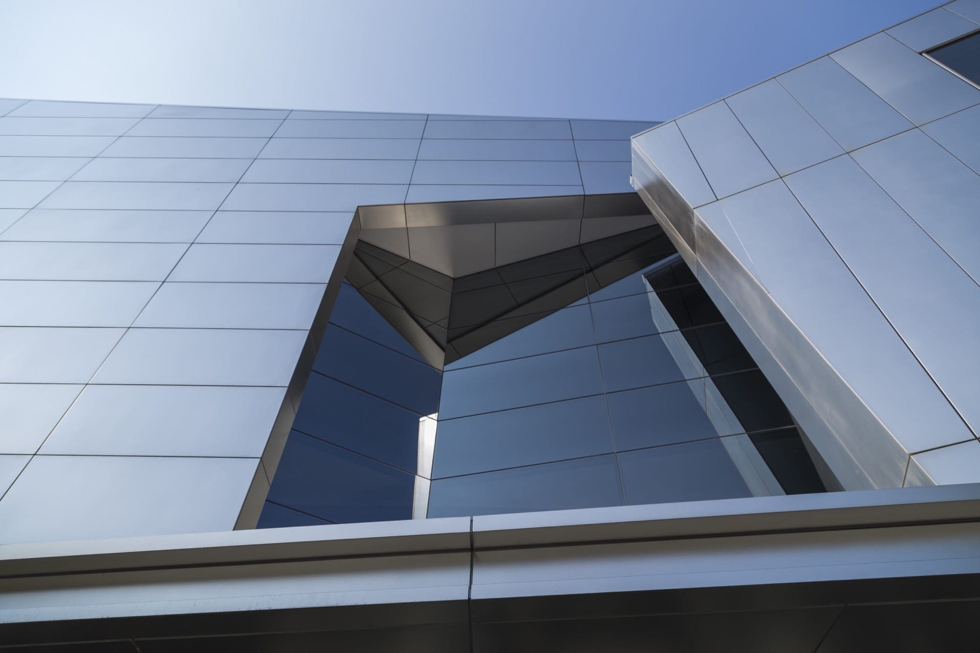 Upward view of the IBM Headquarters Entrance at Armonk, New York.