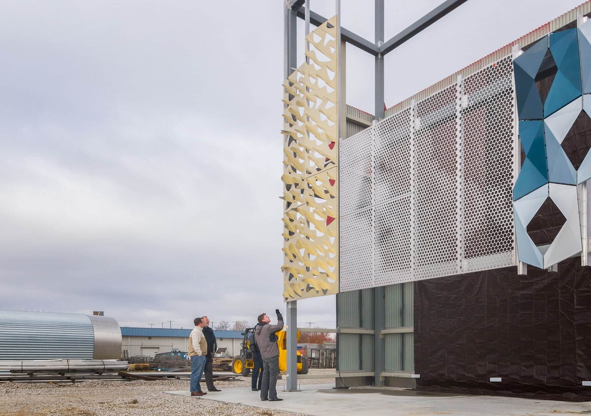 The design team views the mockup for Miami City View Garage for the first time