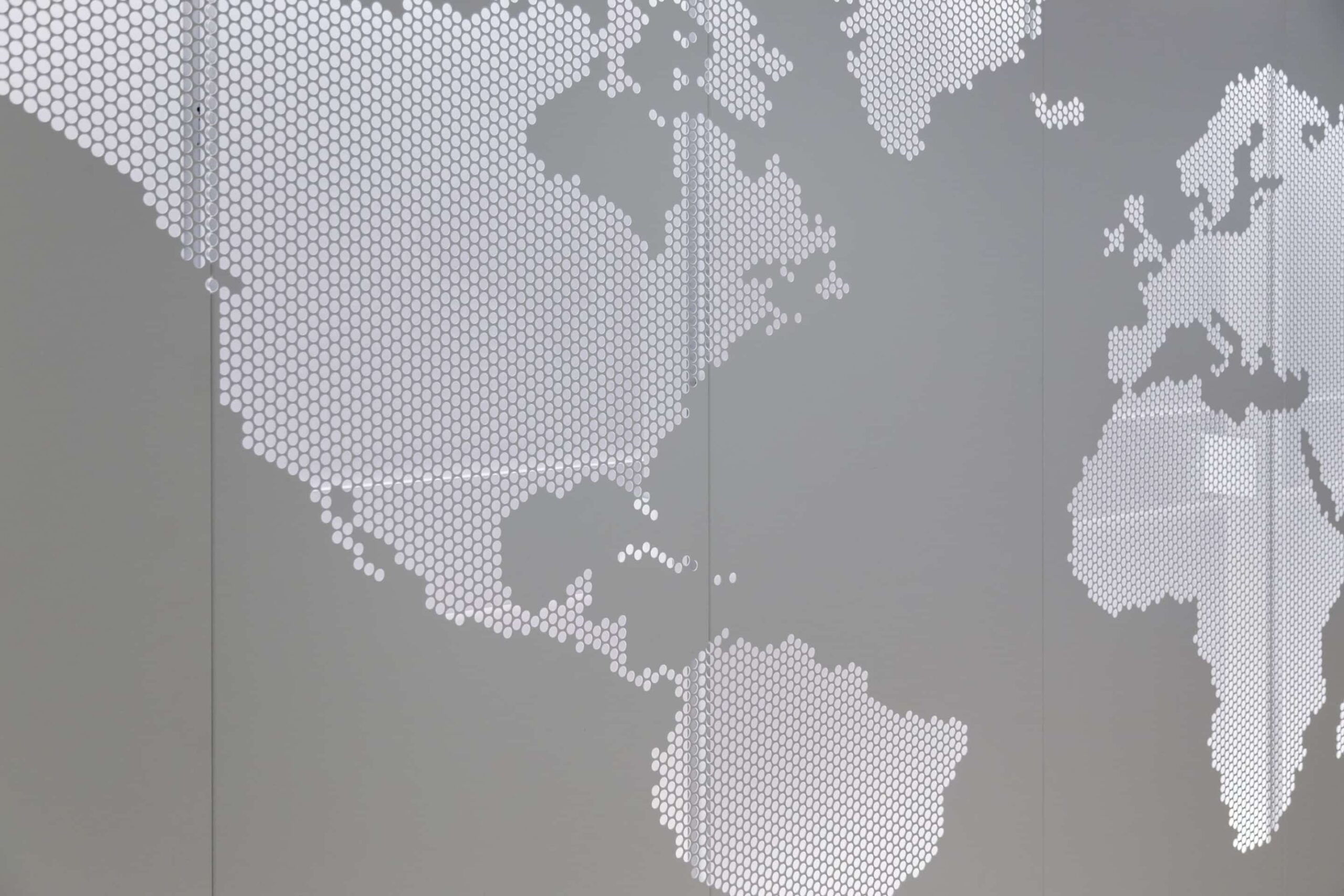 Interior perforated metal at Lineage Logistics.