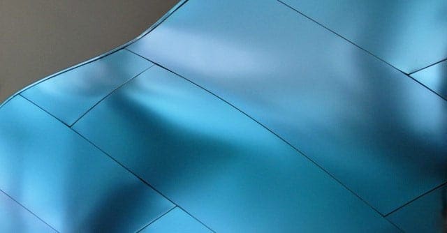 Detail of the finished titanium surface.