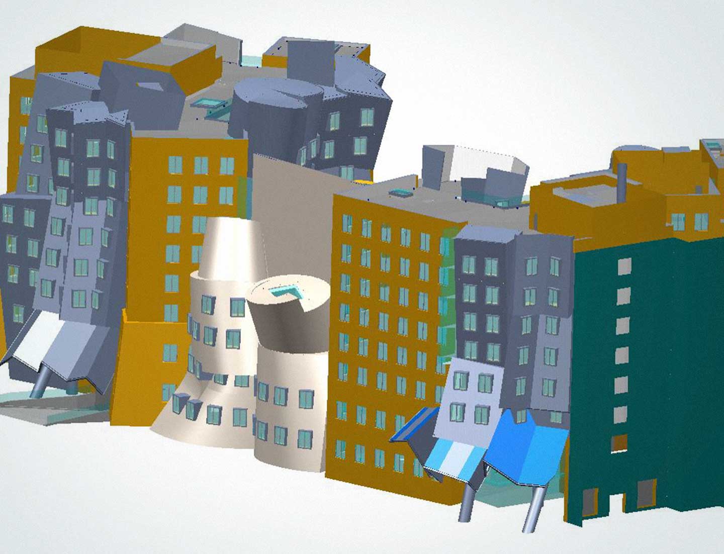 CAD rendering for MIT Stata Center.