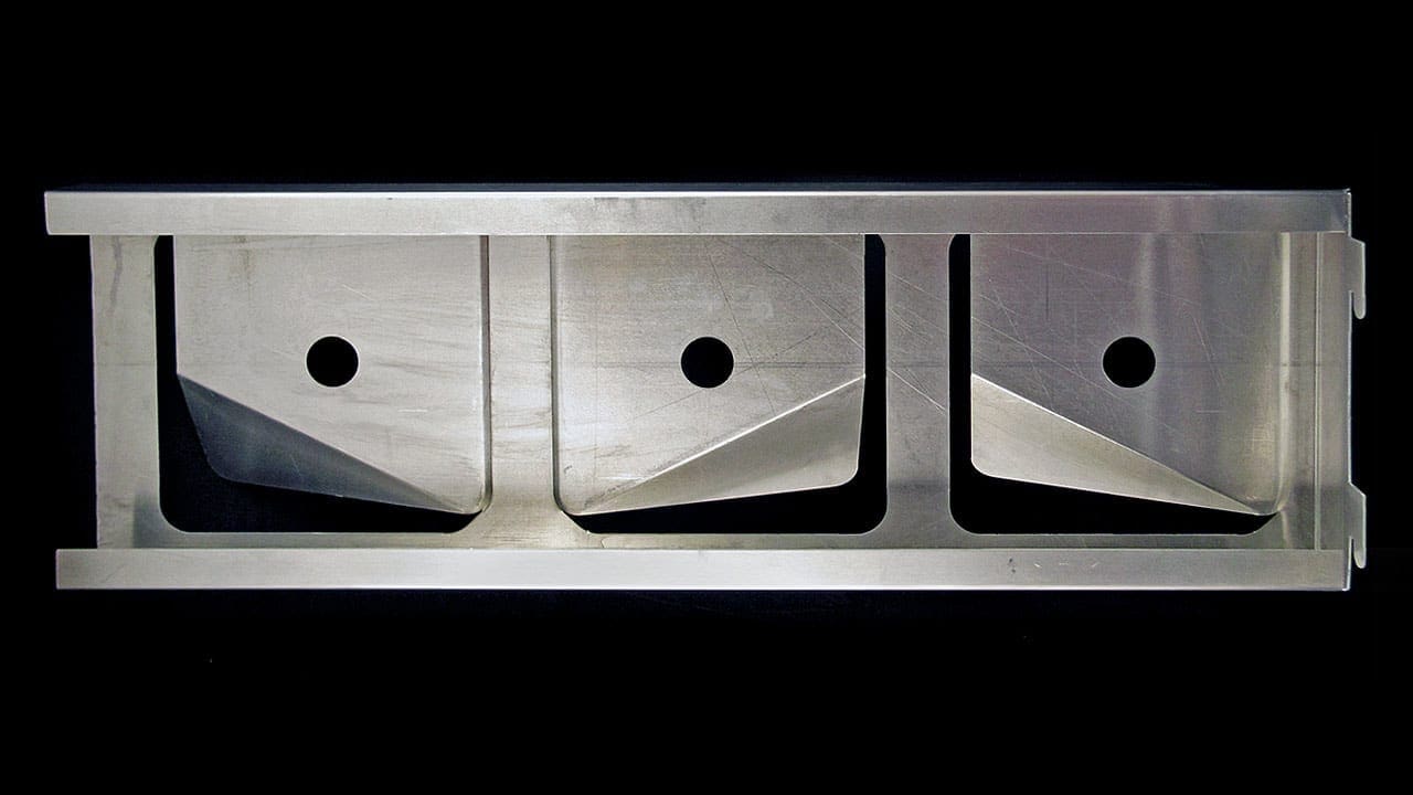 The Zahner-prototyped mockup, produced in aluminum.