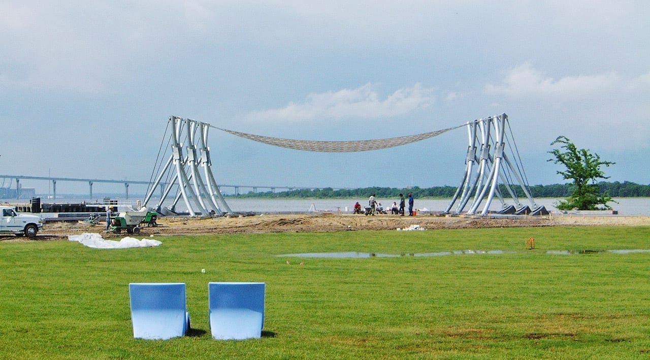 Construction of Noisette as it nears completion.