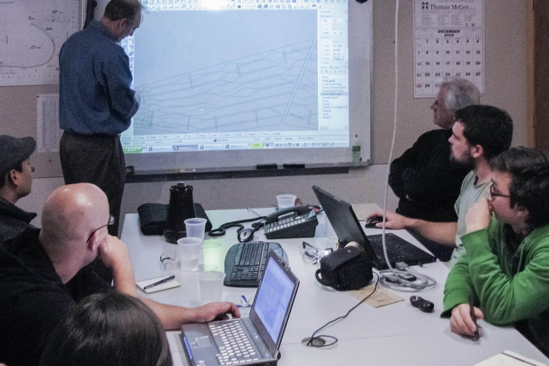 Tony Birchler at Zahner discusses digital fabrication with the design team.