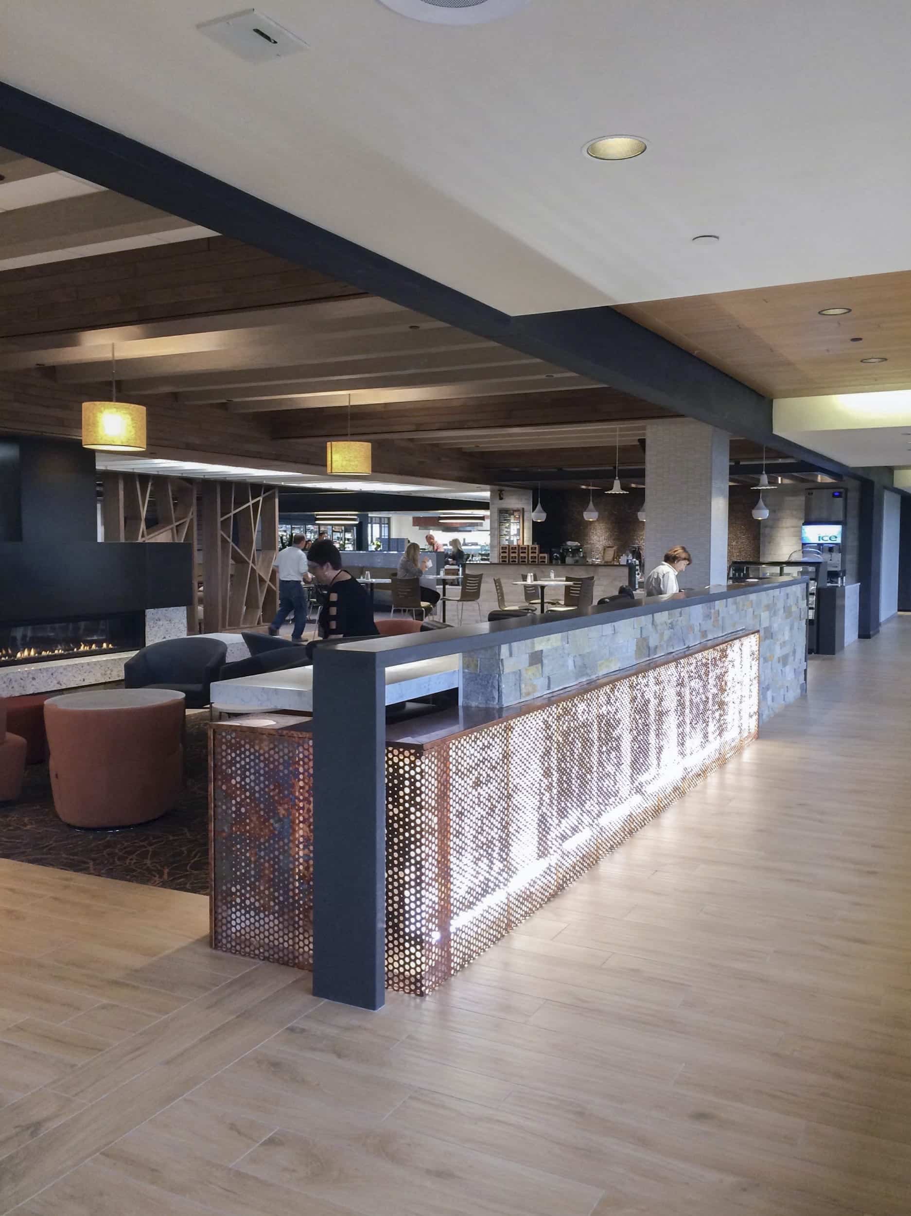 Wall and partition screens made with ImageWall in Dirty Penny™ Copper.