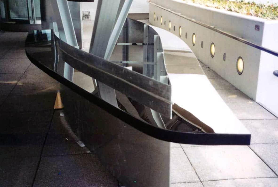 Stainless steel tables at Guggenheim.
