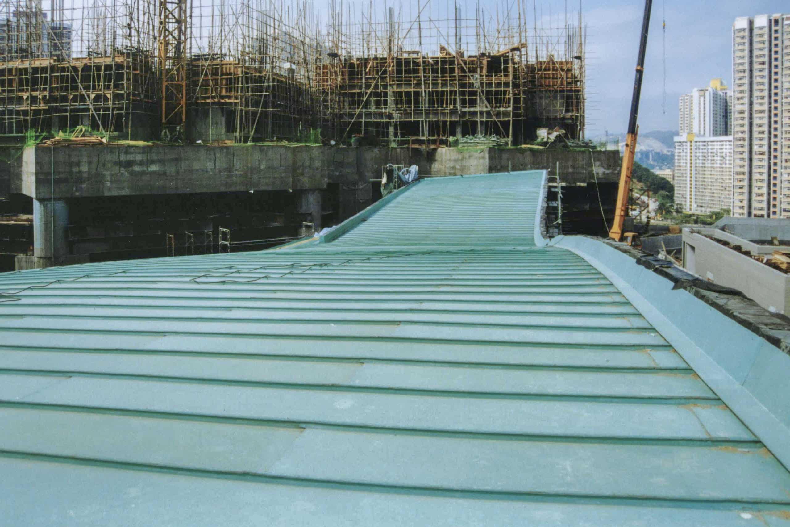 Subtle curvatures along the profile of the Tsing Yi Station Terminal Roof.
