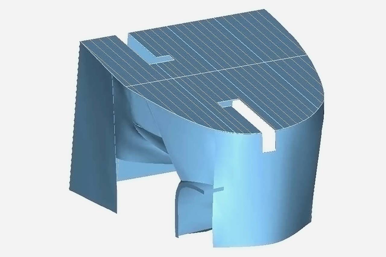 3D Model of the scanned physical model for Turbulence House.