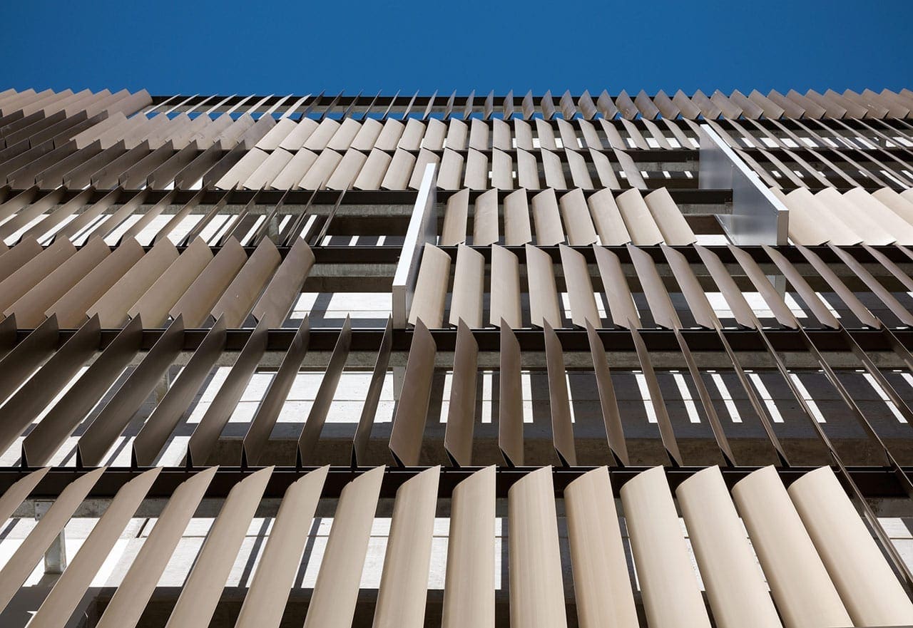 Upward view of the UCSF louvers.