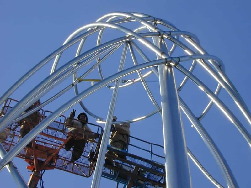 The Douglas Street Bridge project, during construction.