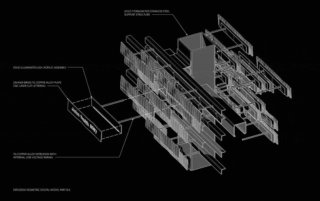 Architect's diagram of the monument design.