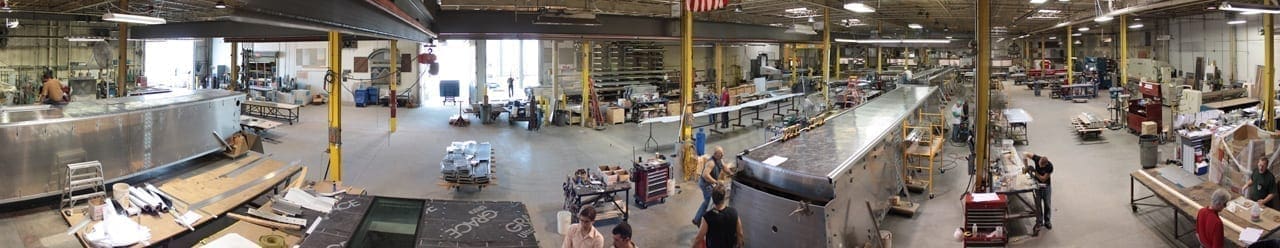 Zahner Shop floor during the production of Miami Intermodal Center