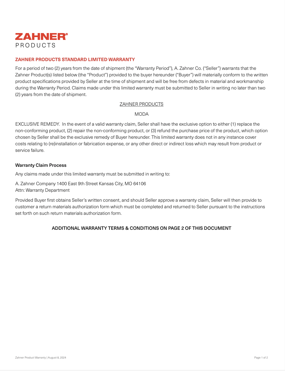 Zahner-Product-Warranty_240808